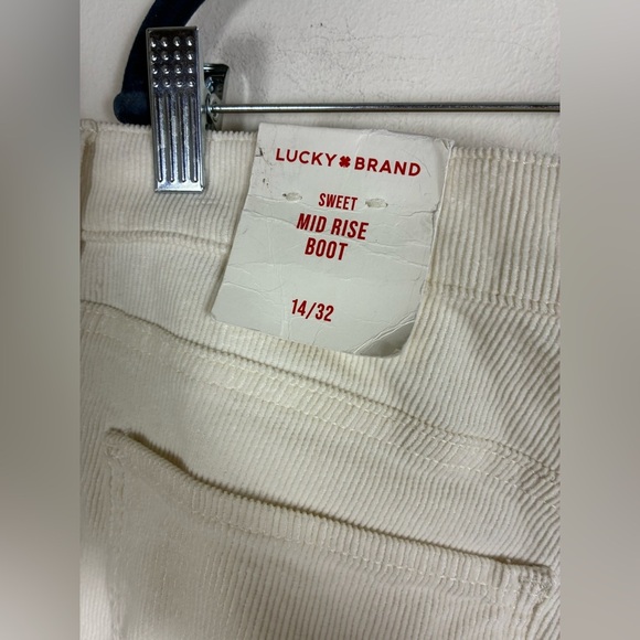 Lucky Brand Sweet Midrise Bootcut Jeans Pants Curduroy Cream 14/32 - Picture 3 of 6
